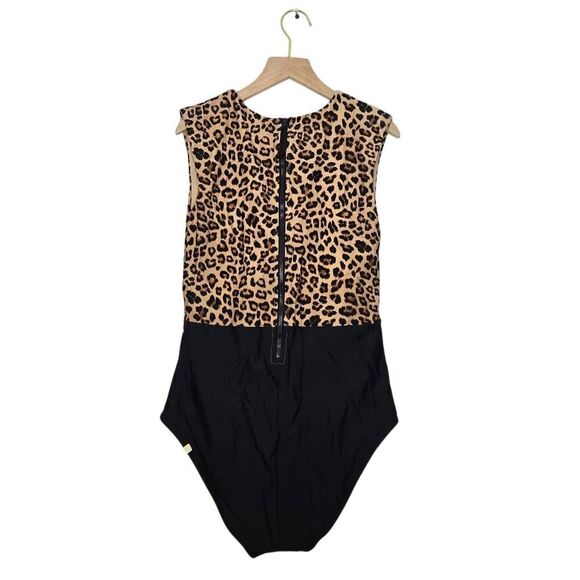 Summersalt The Surf Leo Leopard Print One Piece Swimsuit Women’s Size 10 Modest - Picture 3 of 5